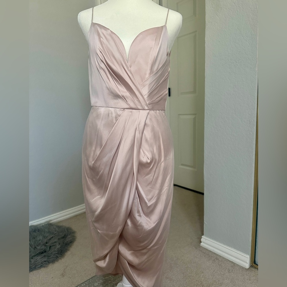 Zimmermann Asymmetric wrap-effect suede silk dress - Picture 4 of 6